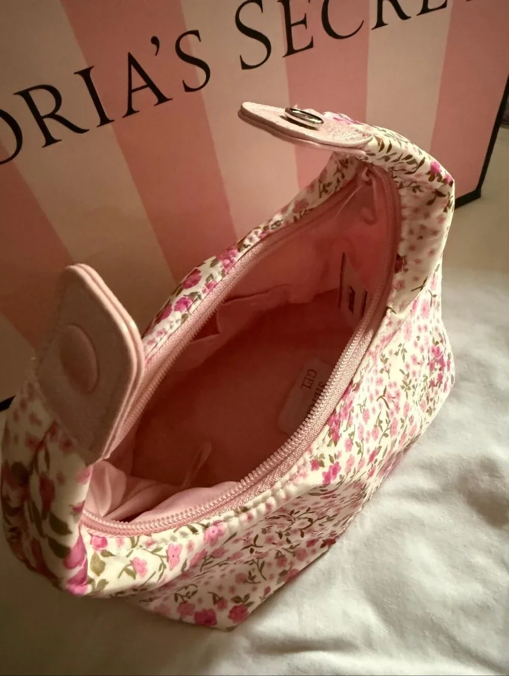 PINK Victoria's Secret Pink and Green Floral Hobo Bag